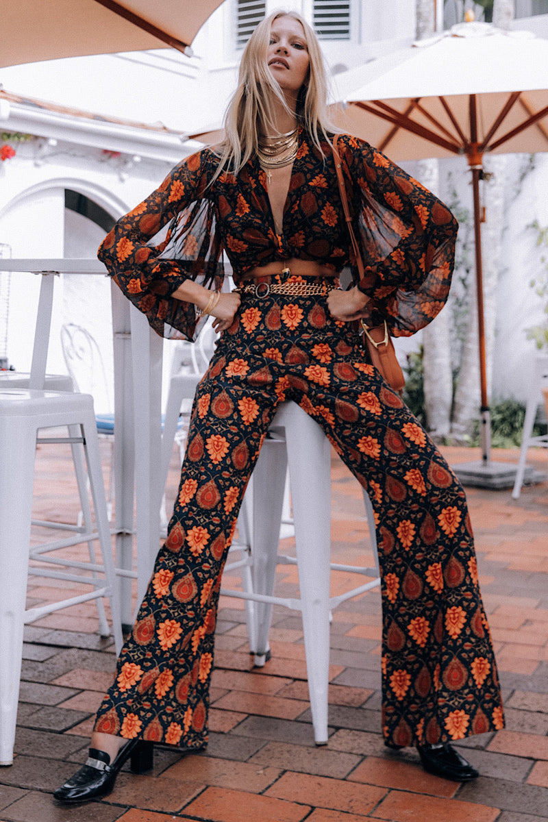 Till The Morning Comes Silk Chiffon Blouse - Paisley - Chasing Unicorns