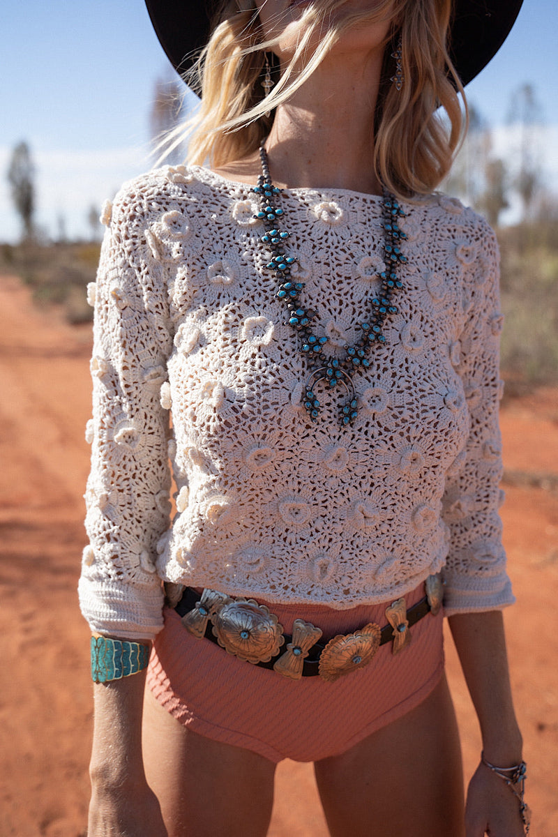 To Her Door Hand Crochet Jumper - Chasing Unicorns