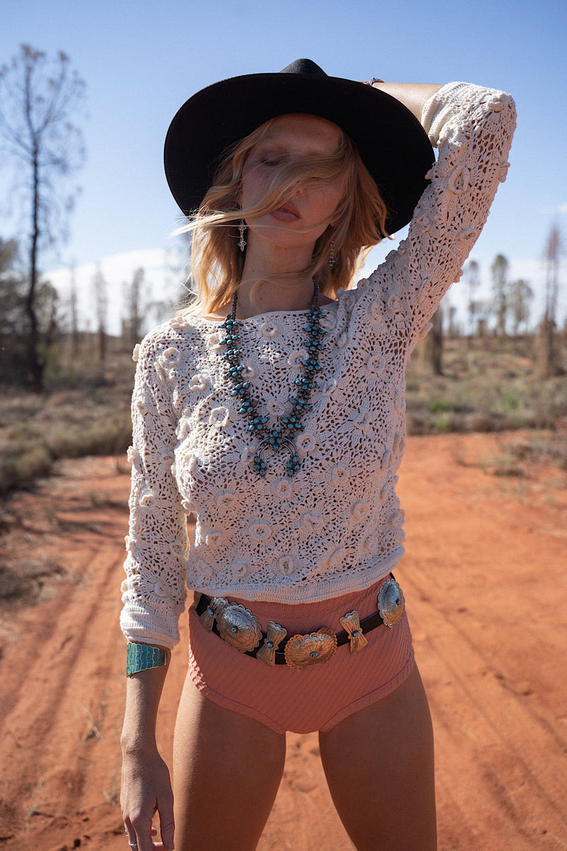 To Her Door Hand Crochet Jumper - Chasing Unicorns