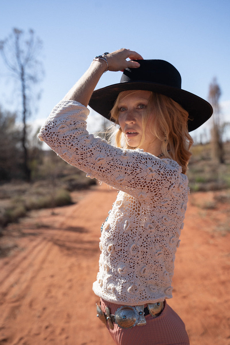 To Her Door Hand Crochet Jumper - Chasing Unicorns