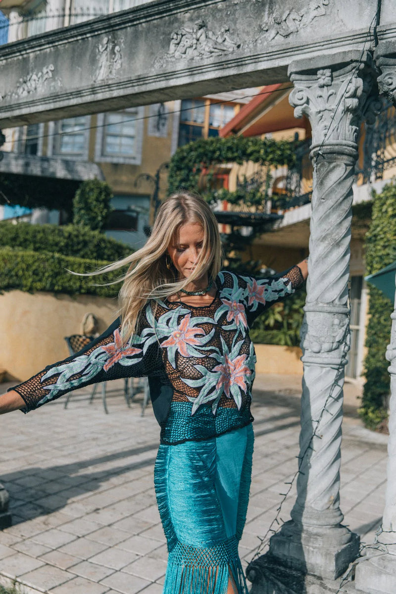 Two Tickets To Paradise Cutwork Top - Chasing Unicorns