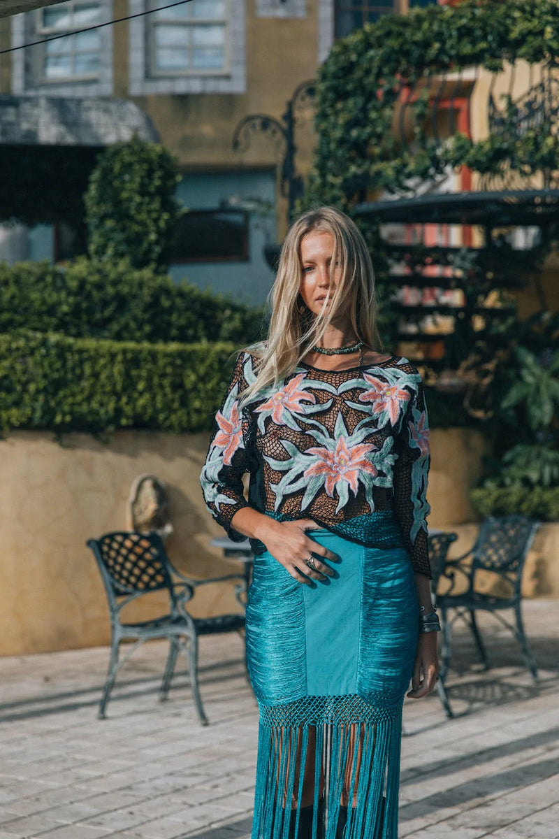 Two Tickets To Paradise Cutwork Top - Chasing Unicorns