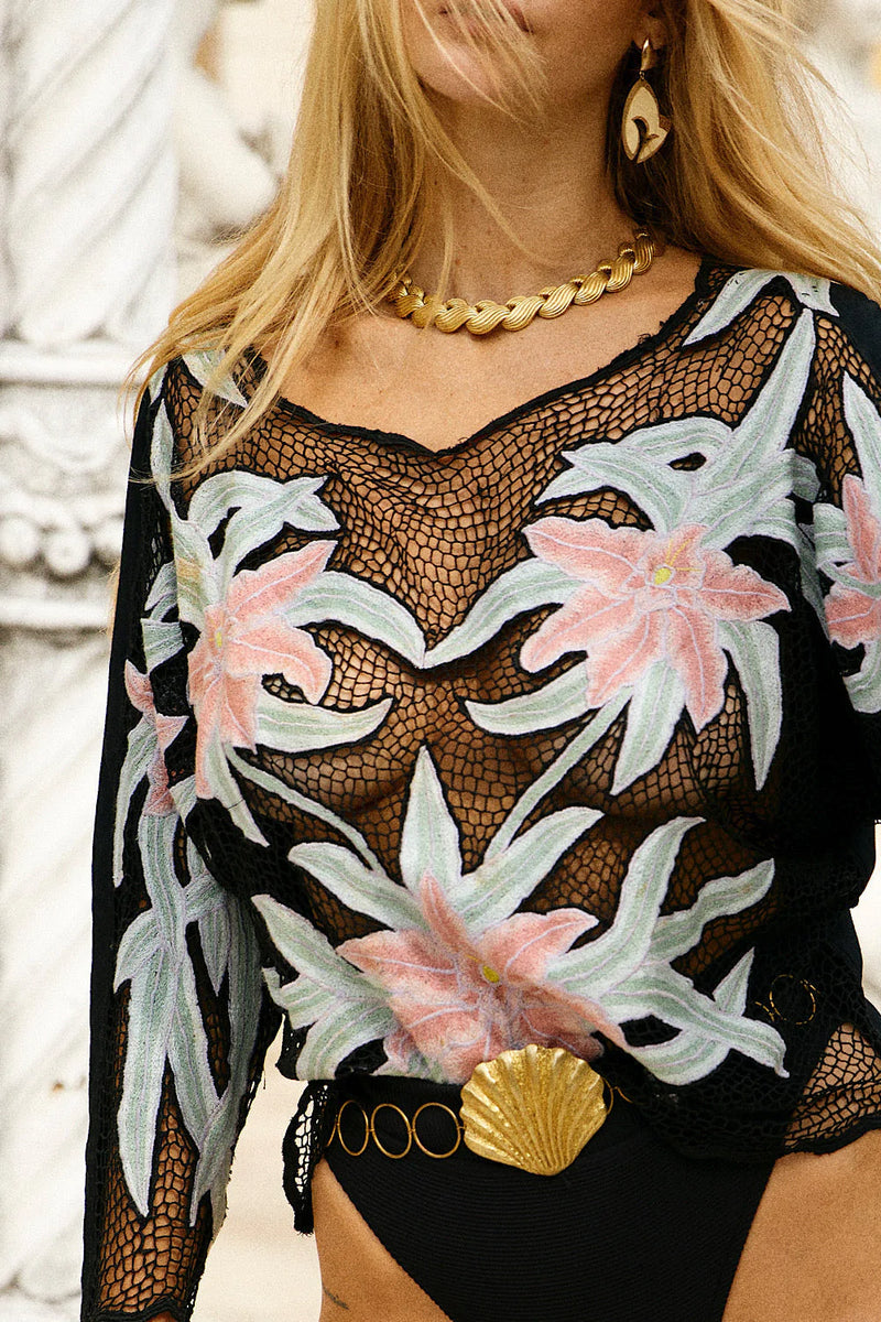 Two Tickets To Paradise Cutwork Top - Chasing Unicorns