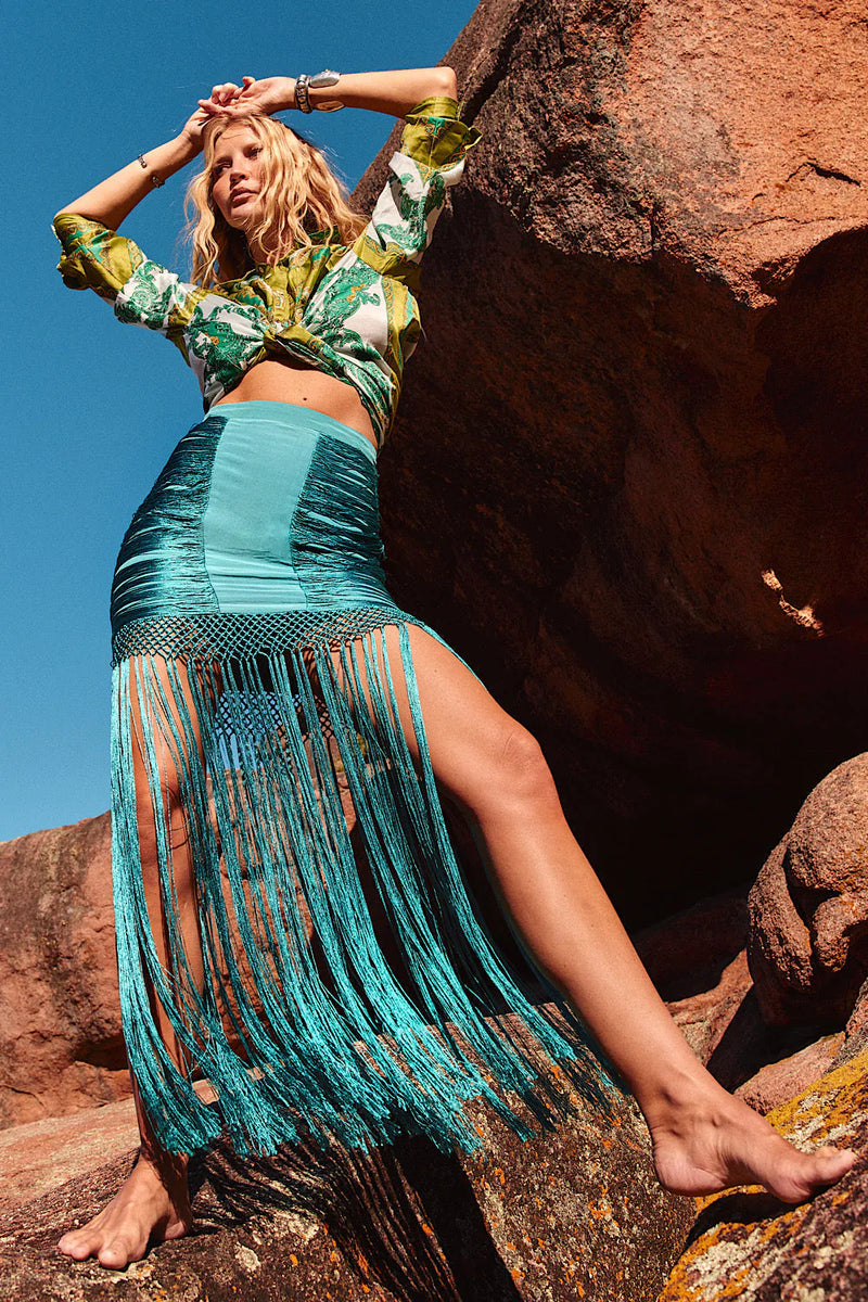 Under My Thumb Satin Oversized Shirt - Verdant - Chasing Unicorns