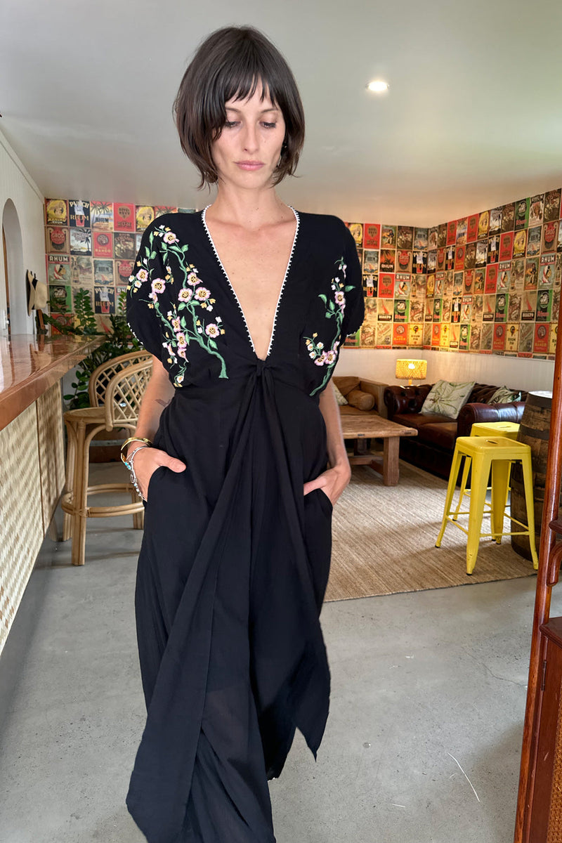 Upside Down Embroidered Palazzo Jumpsuit - Chasing Unicorns