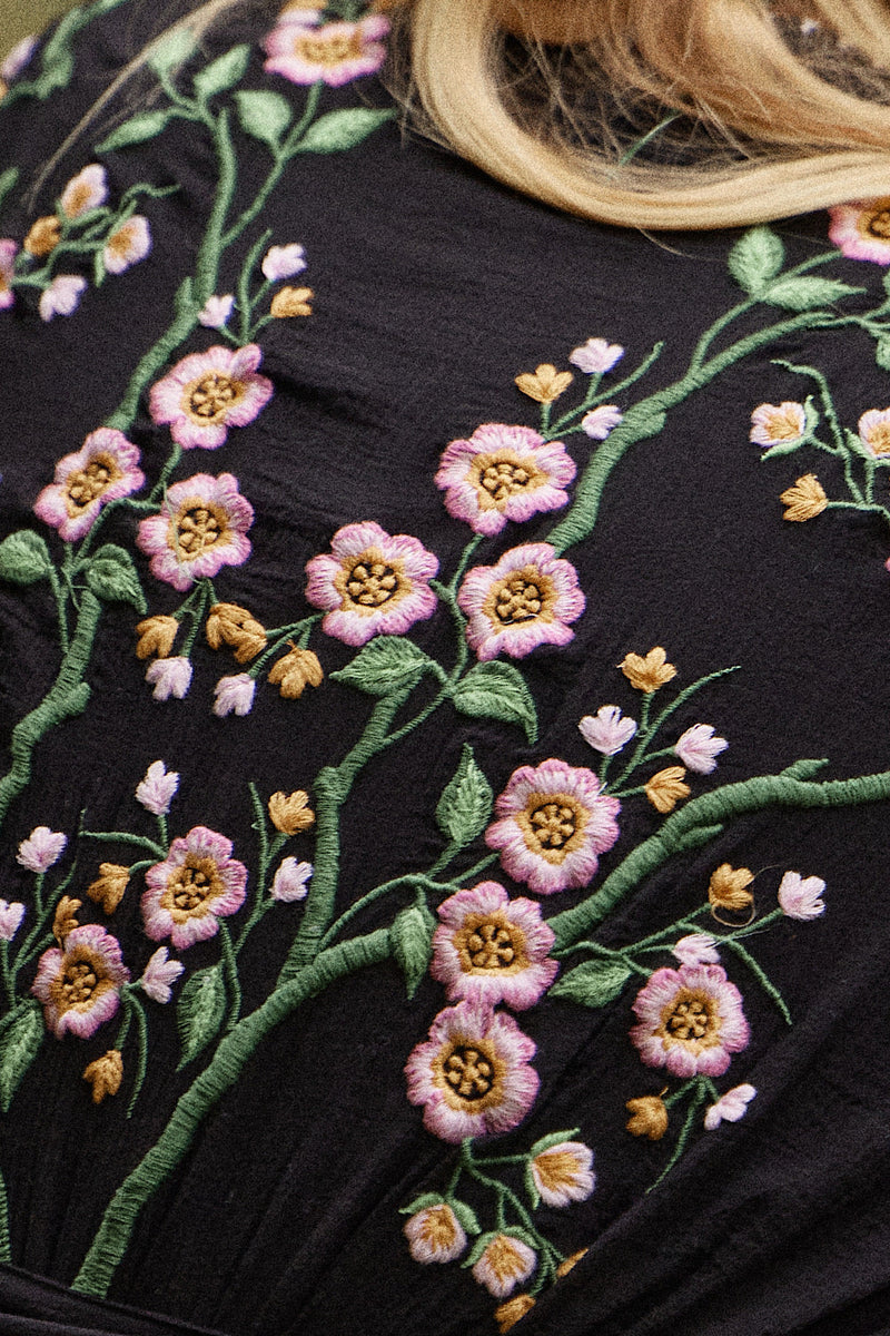 Upside Down Embroidered Palazzo Jumpsuit - Chasing Unicorns