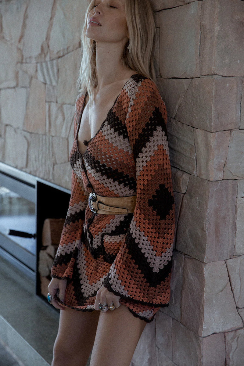 Ventura Highway Crochet Mini Dress - Chasing Unicorns