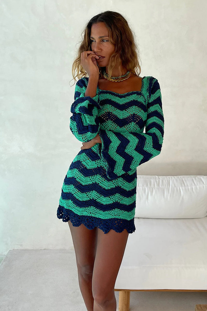 Warm Love Crochet Mini dress - Chasing Unicorns