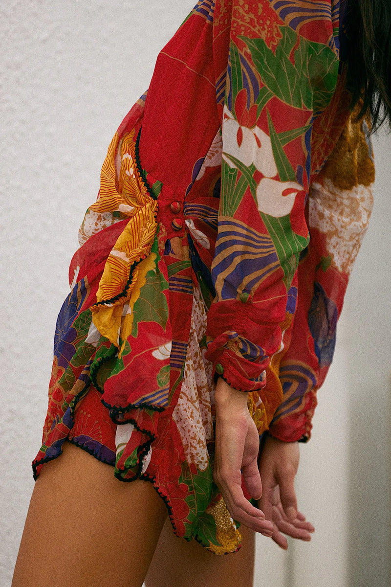 What I Did For Love Silk/Cotton Embroidered Mini Dress - Chasing Unicorns