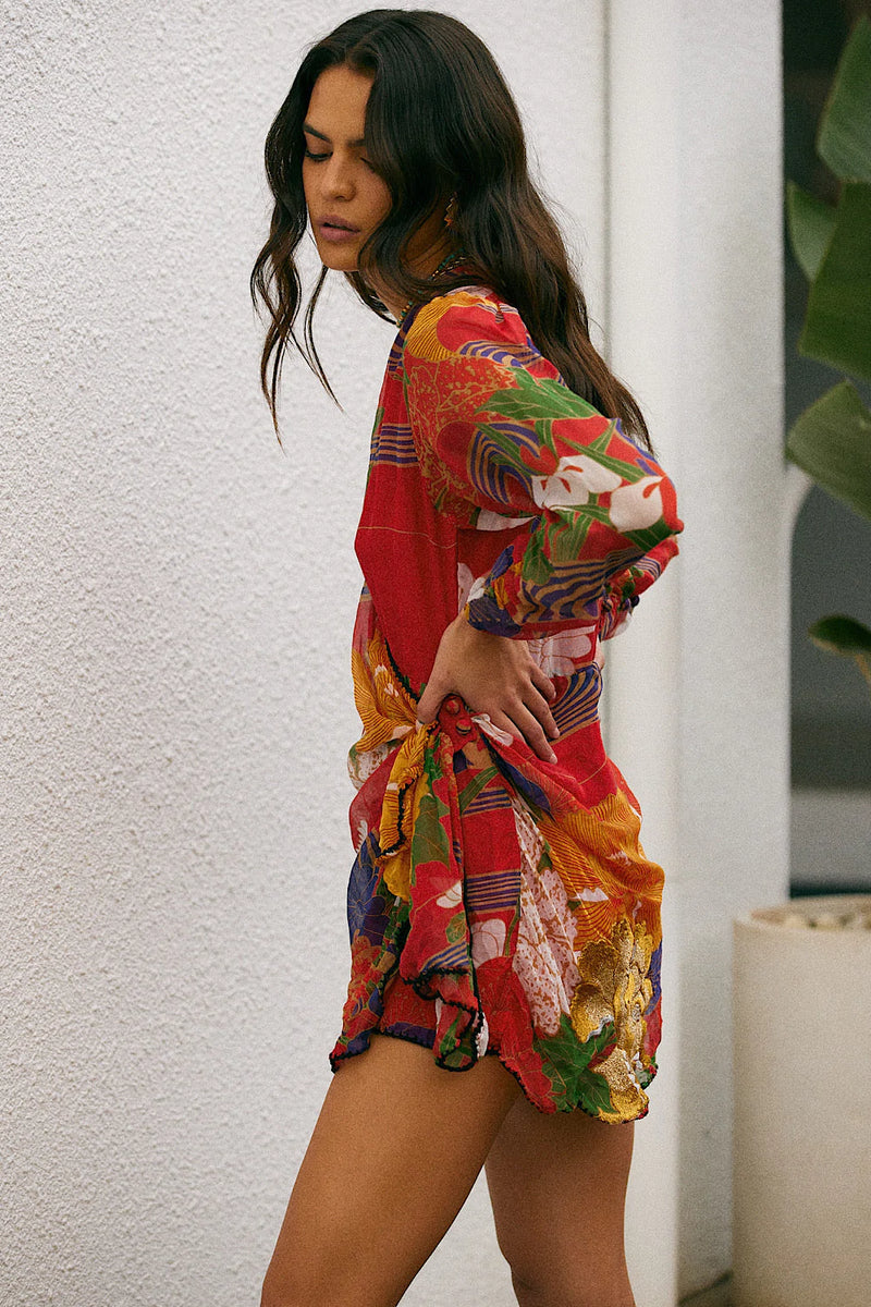 What I Did For Love Silk/Cotton Embroidered Mini Dress - Chasing Unicorns