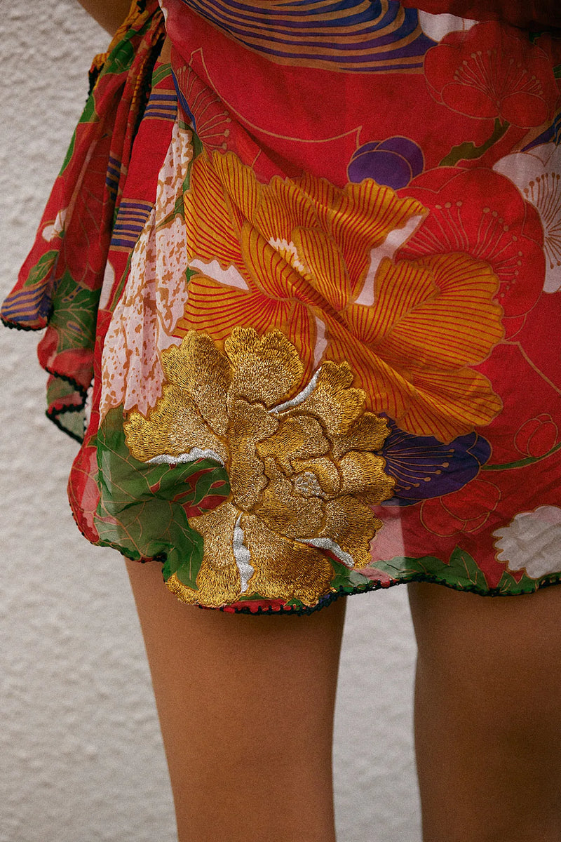 What I Did For Love Silk/Cotton Embroidered Mini Dress - Chasing Unicorns