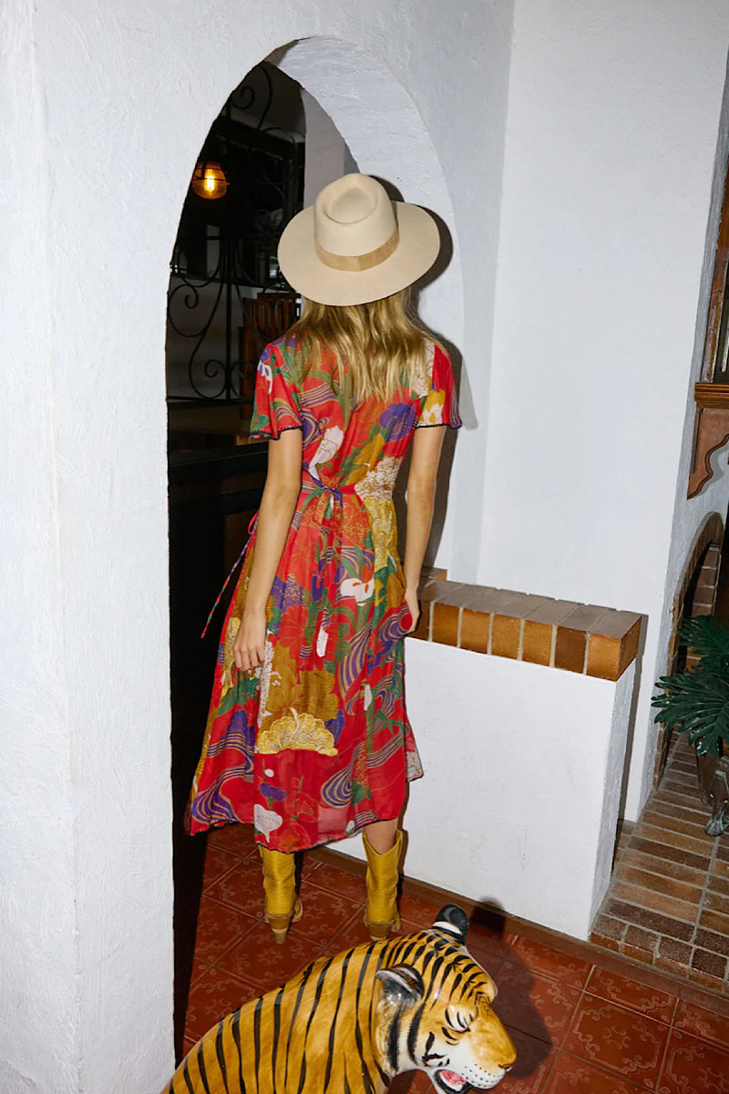 What I Did For Love Silk/Cotton Gauze, Embroidered + Midi Dress - Chasing Unicorns