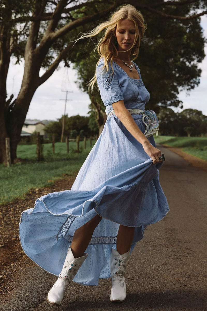 Where The Wild Roses Grow Maxi Dress - Periwinkle - Chasing Unicorns