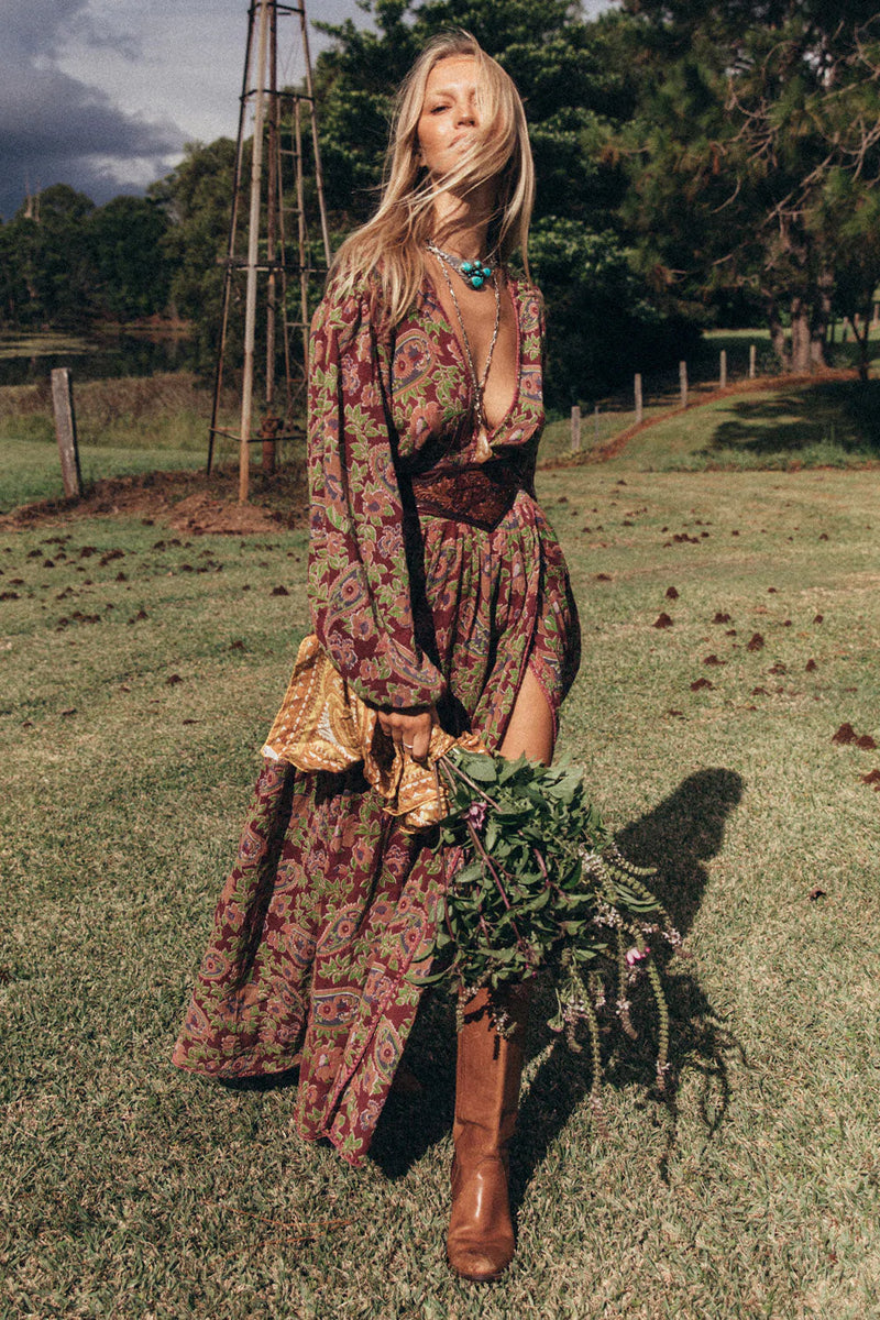 Wildflowers Paisley Maxi Dress - Chasing Unicorns