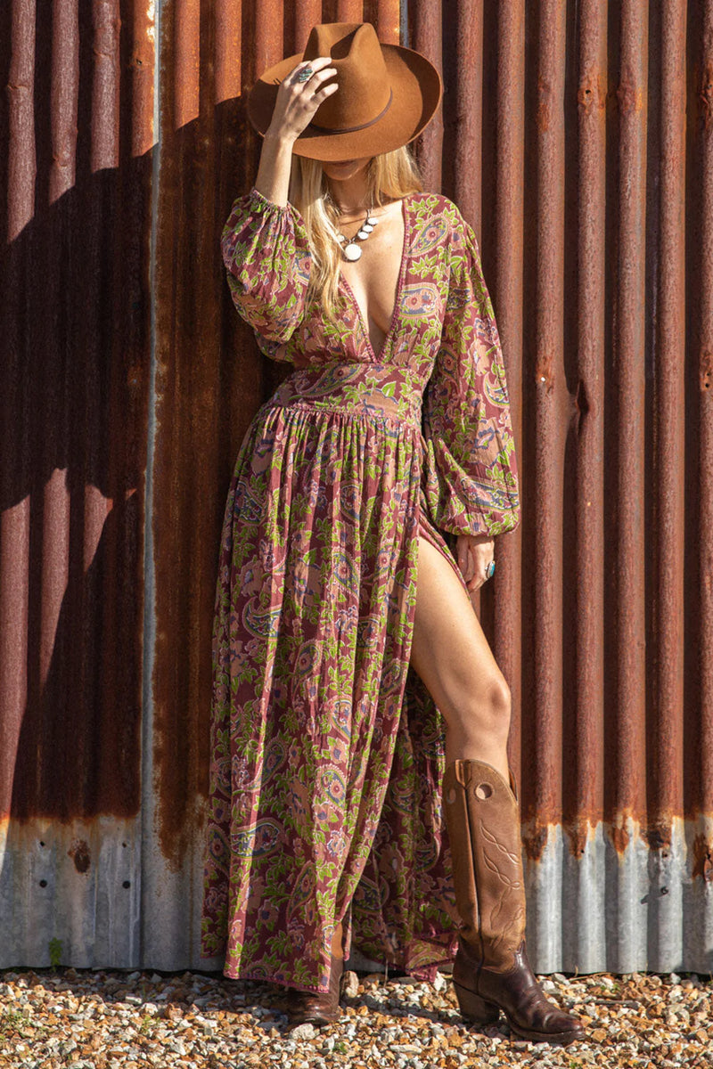 Wildflowers Paisley Maxi Dress - Chasing Unicorns