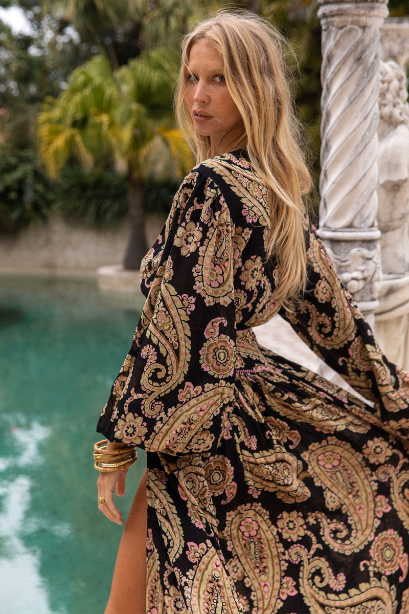 Witchy Woman Watercolour Paisley Maxi Dress - Chasing Unicorns