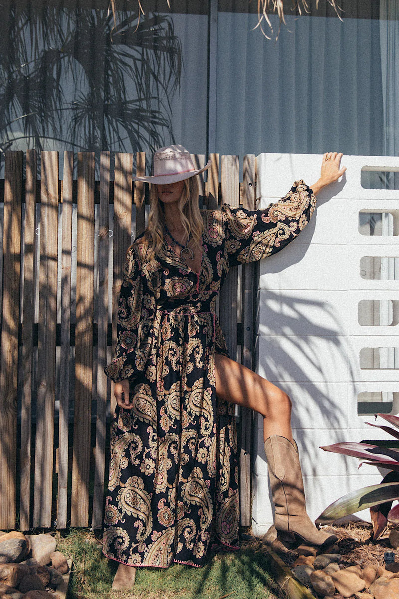 Witchy Woman Watercolour Paisley Maxi Dress - Chasing Unicorns