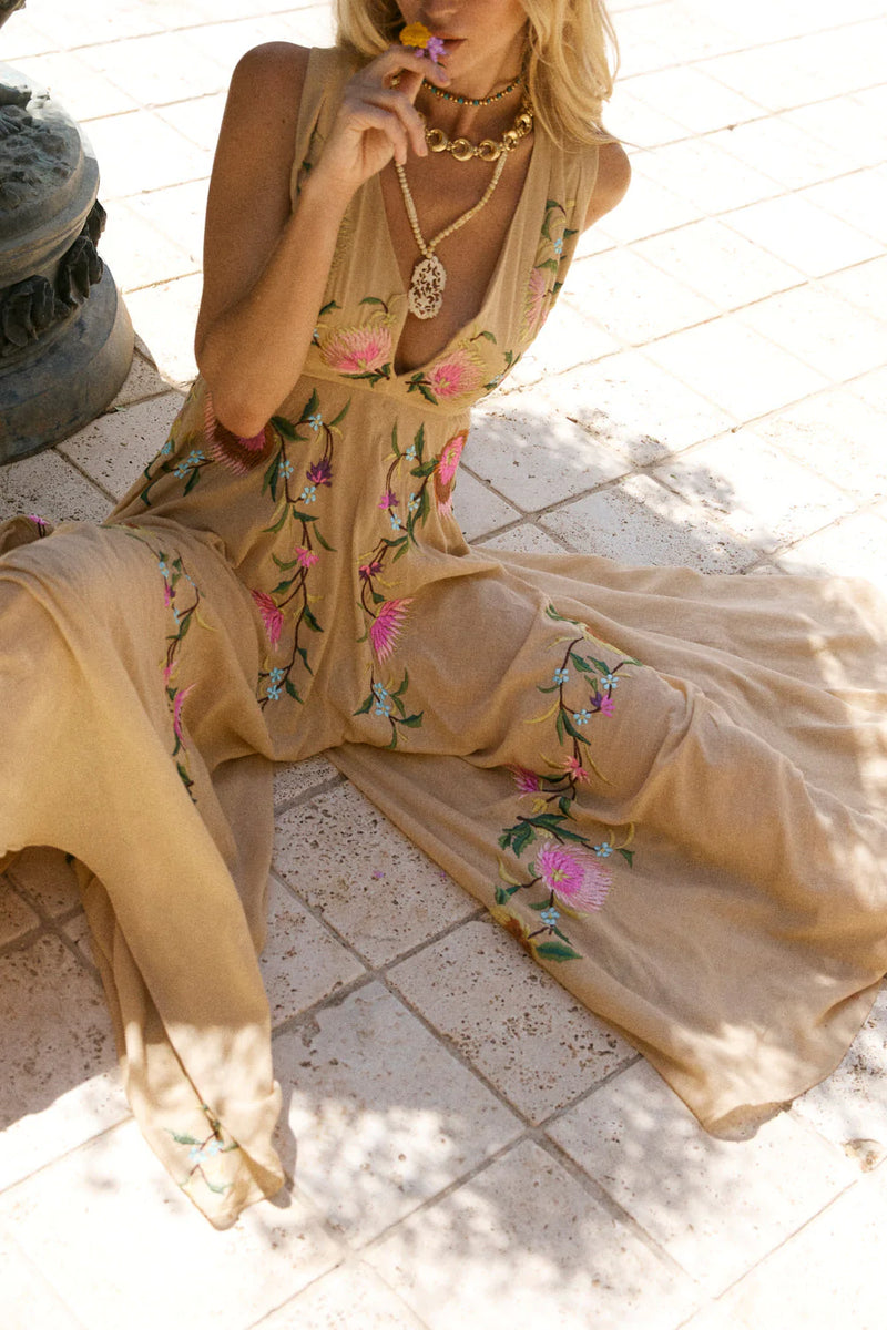 Won’T Get Any Better Cotton Embroidered Palazzo Jumpsuit - Chasing Unicorns