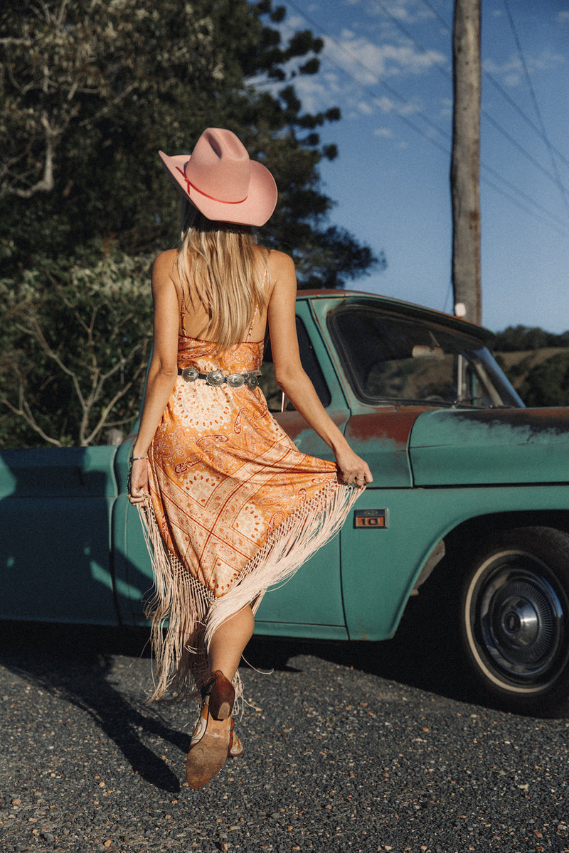 Wonderful Tonight Silk + Fringe Slip Dress - Chasing Unicorns