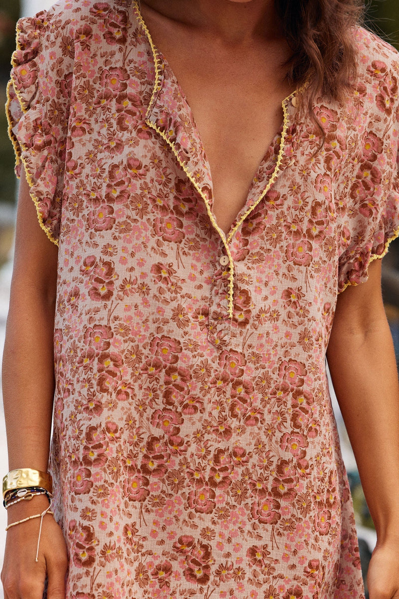 You Can Do Magic Cotton Printed Magic Tunic Dress - golden meadow - Chasing Unicorns