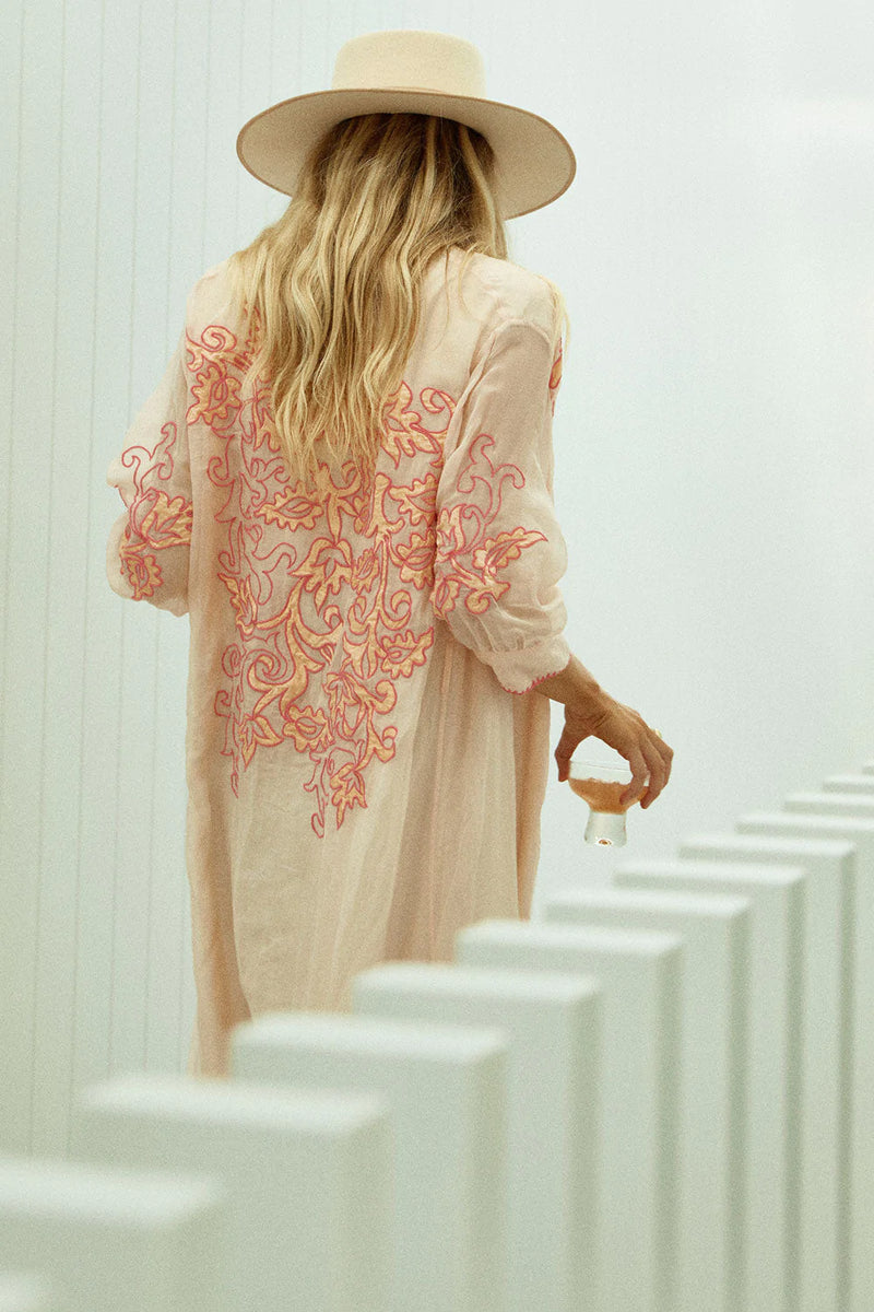 You Really Got Me Silk Appliqué Robe - Chasing Unicorns