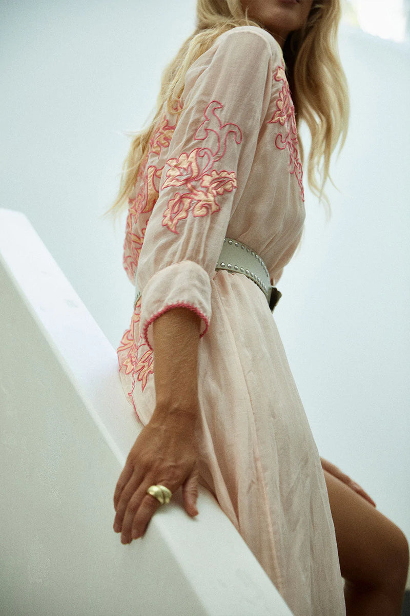 You Really Got Me Silk Appliqué Robe - Chasing Unicorns