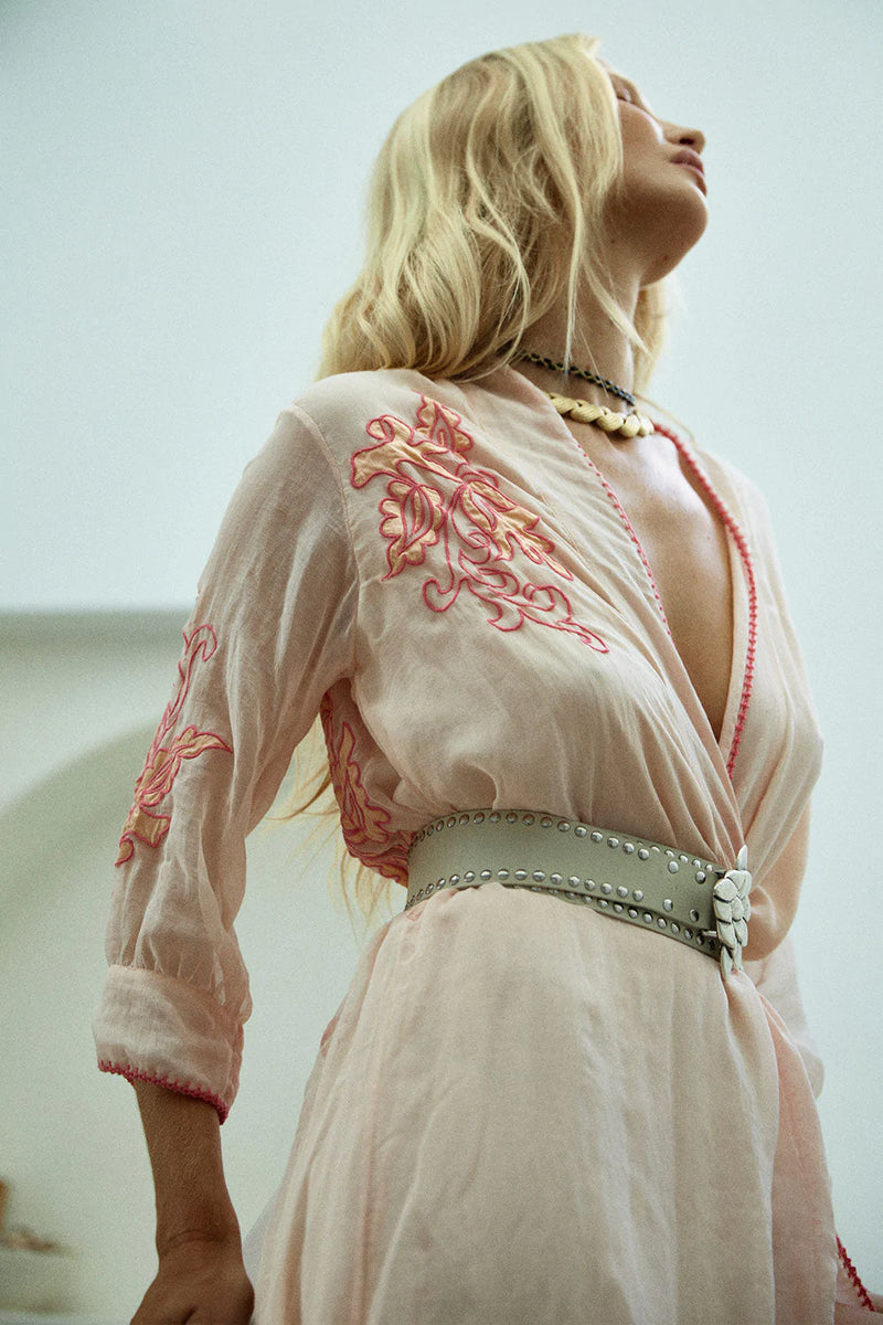 You Really Got Me Silk Appliqué Robe - Chasing Unicorns